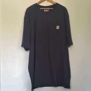 Carhartt Heavy Weight Loose Fit Dark Blue Short Sleeve Pocket T-shirt Sz 2XL Men